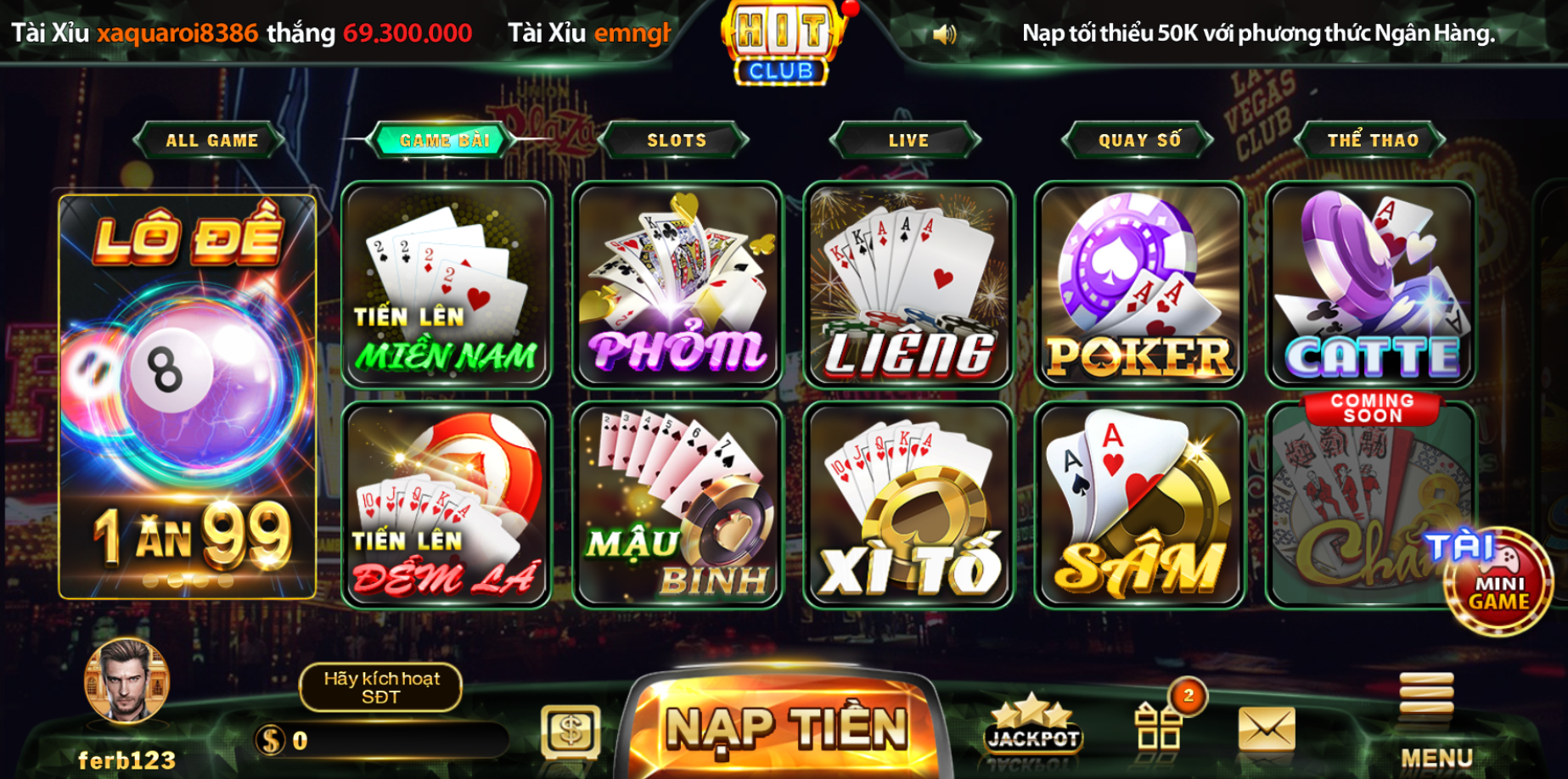tiến lên đếm lá hit club 