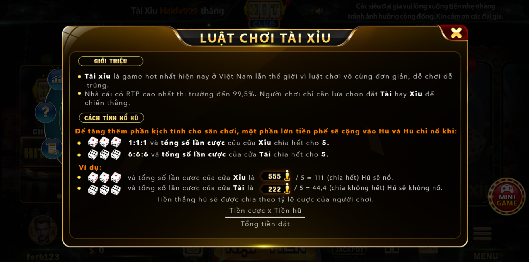 Tổng quan về trò chơi Tài xỉu online