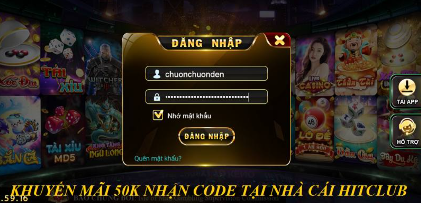 Hướng dẫn đăng nhập Hitclub